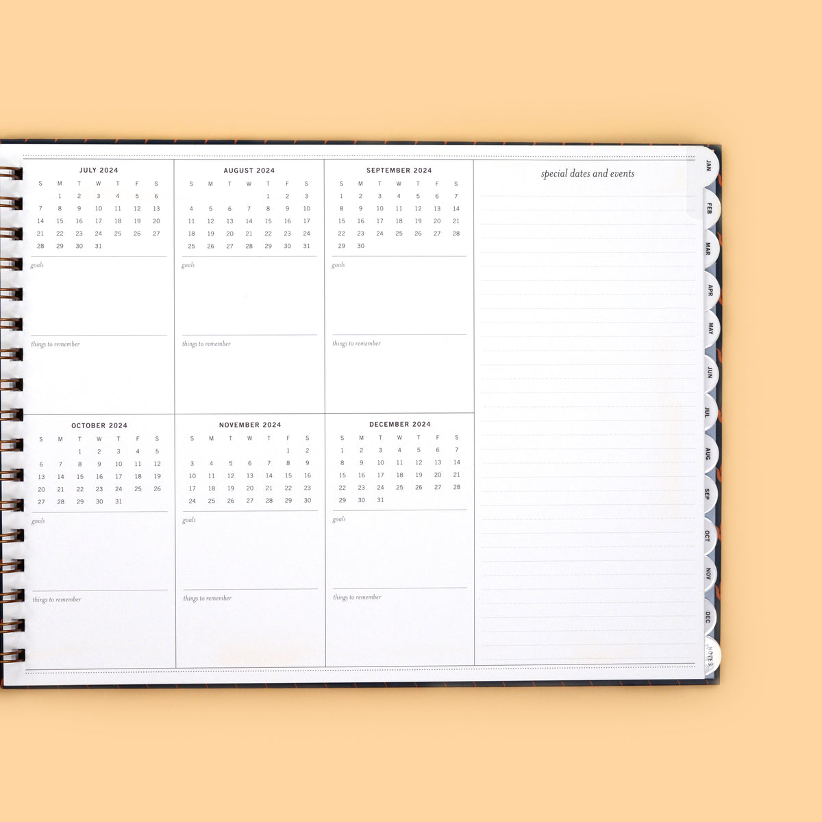 2024 Vertical Weekly Planner, Midnight
