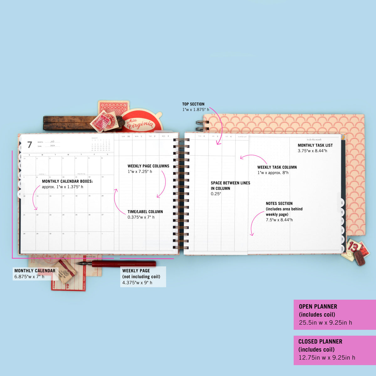 2024 Vertical Weekly Planner, Lollipop