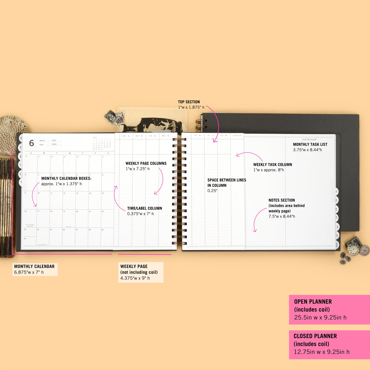 2024 Vertical Weekly Planner, Midnight