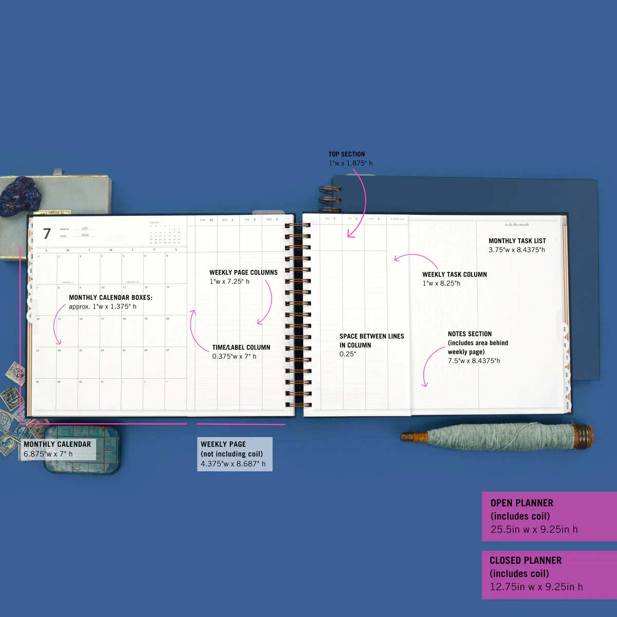 2024 Vertical Weekly Planner, Ocean Breeze