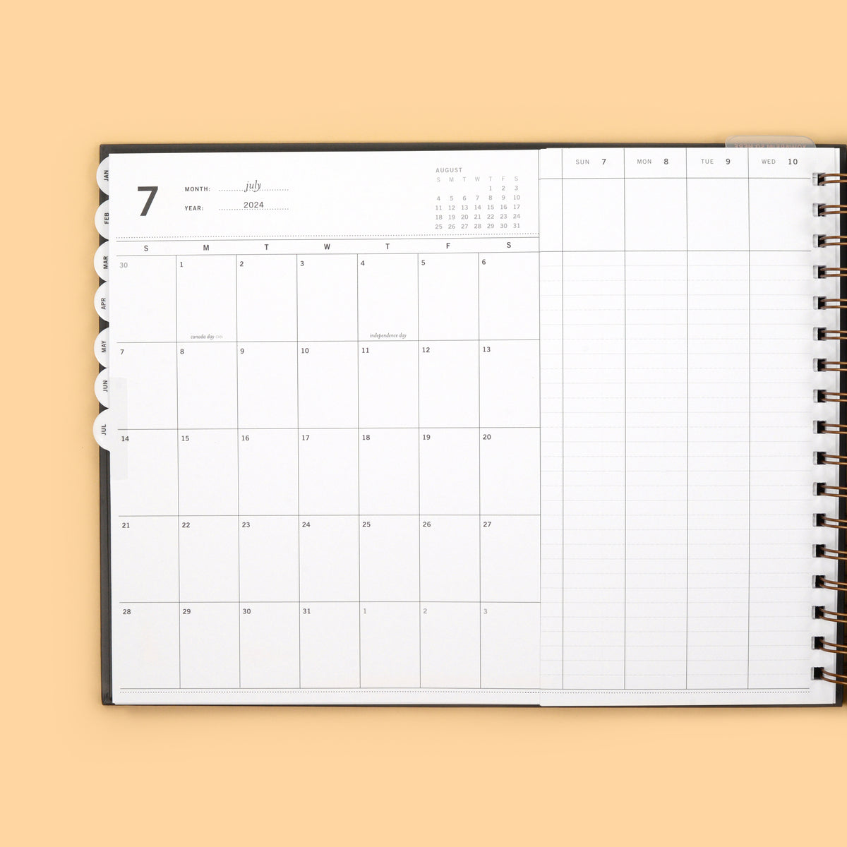 2024 Vertical Weekly Planner, Midnight