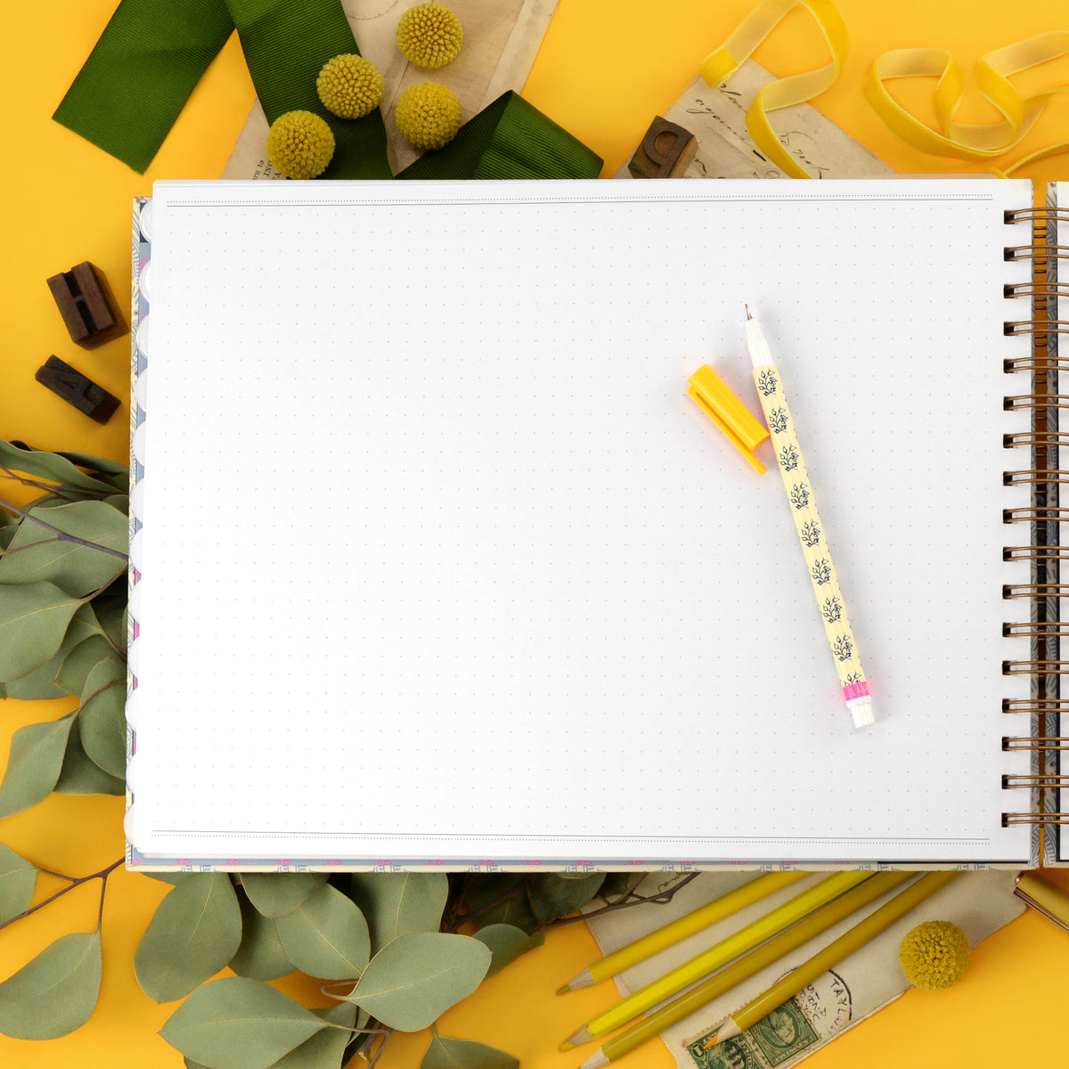 Undated Vertical Weekly Planner, Blue Skies