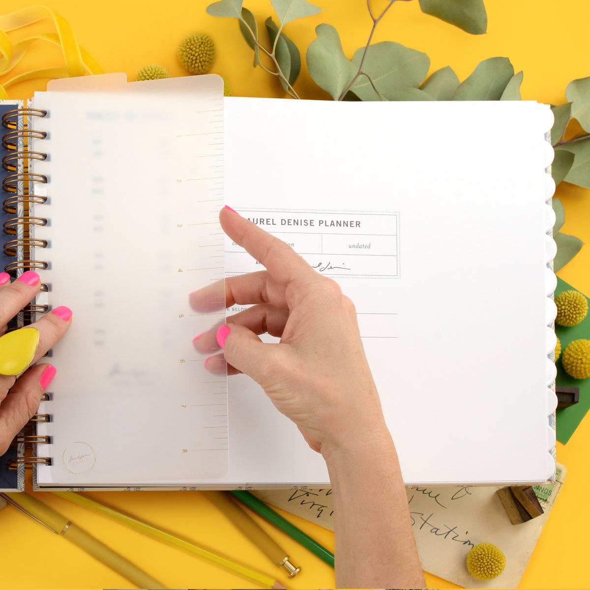 Undated Vertical Weekly Planner, Blue Skies