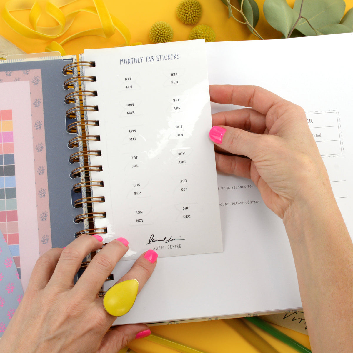 Undated Vertical Weekly Planner, Blue Skies