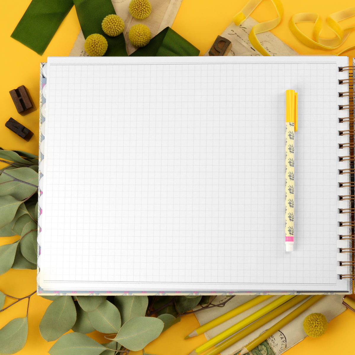 Undated Vertical Weekly Planner, Blue Skies