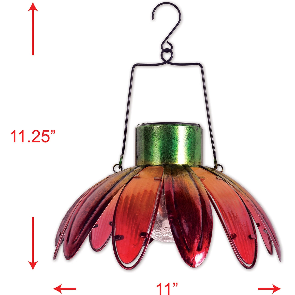 Hanging Solar Flower - Red 11"