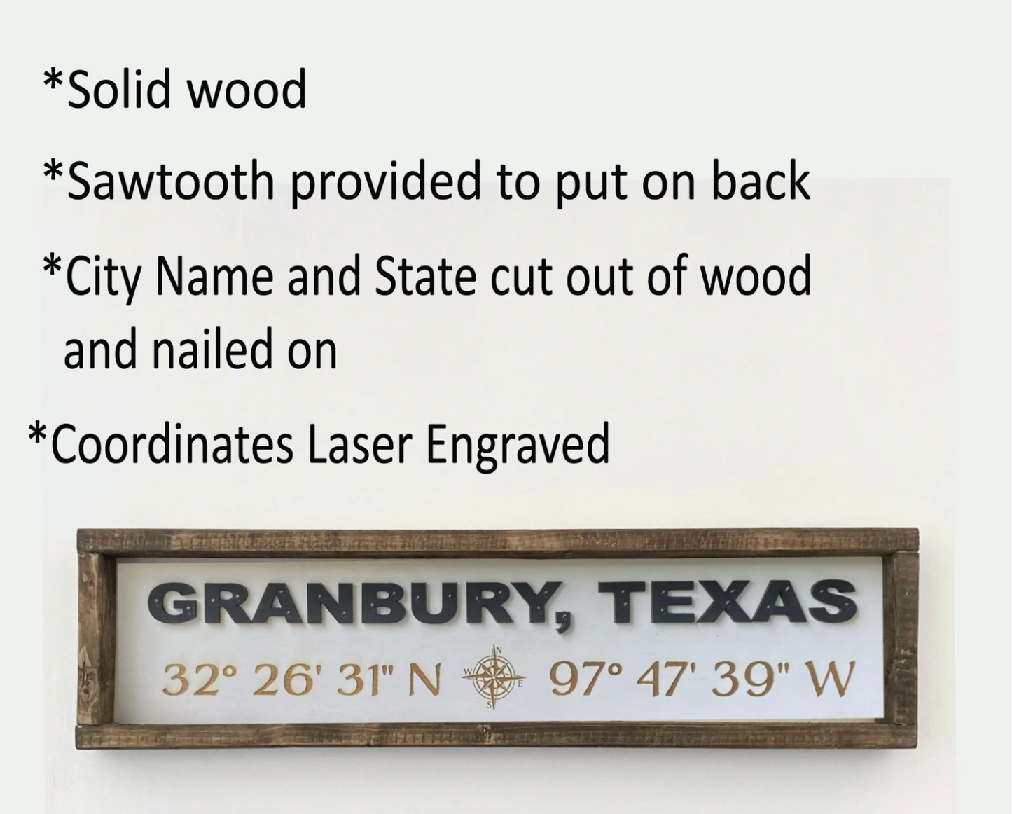 6" x 24" Louisville Coordinates Sign Block Lettering