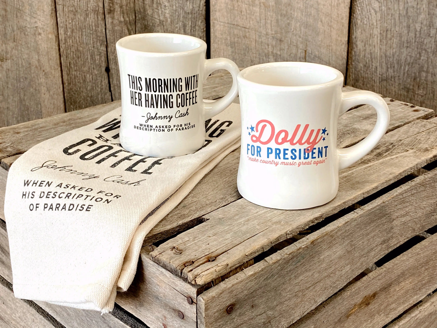 Dolly For President Coffee Mug Diner Style