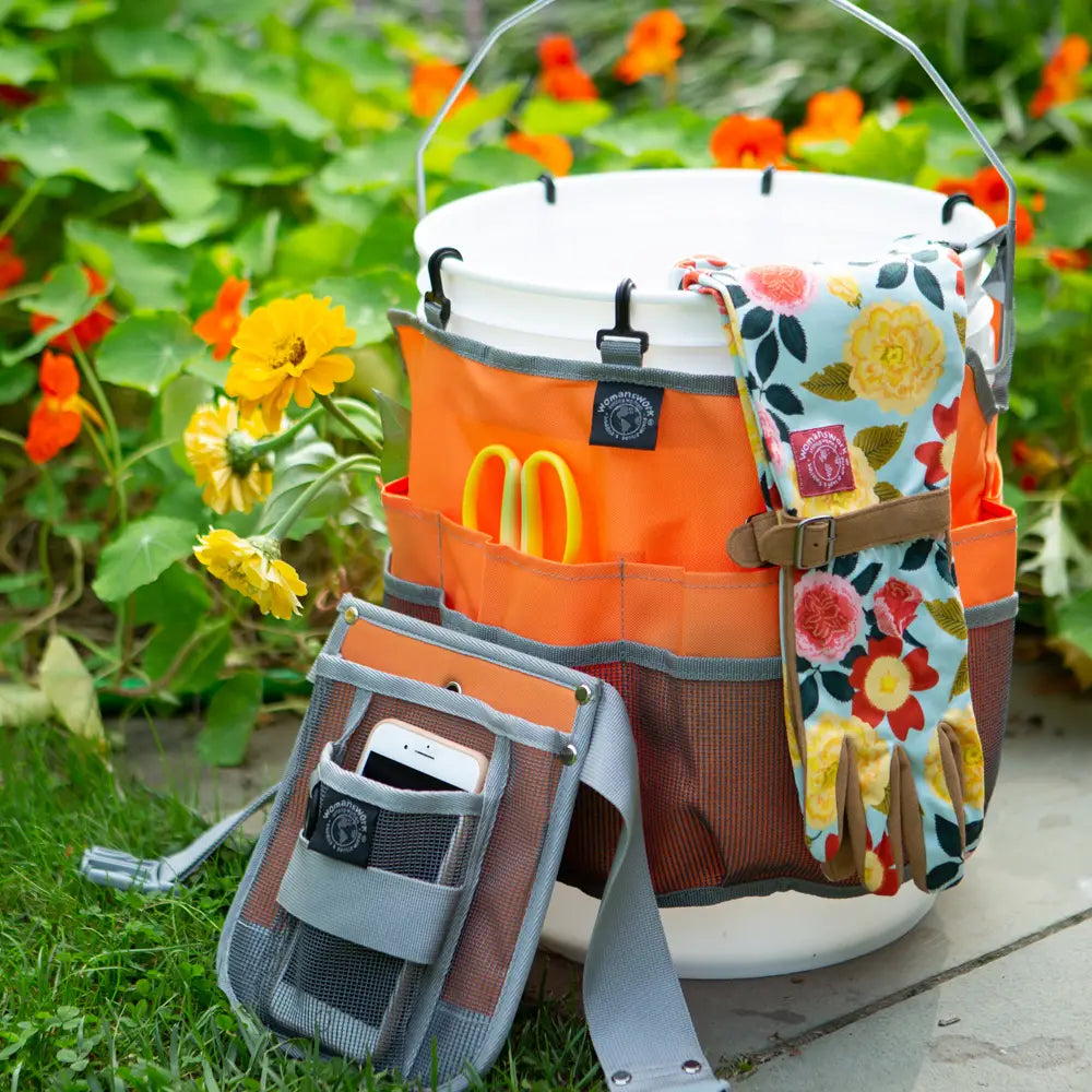 Gardening Hip Holster - Orange/Gray Pocket
