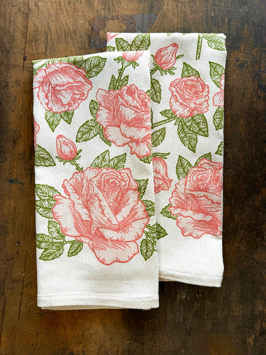 Rose Pattern Kitchen Towel